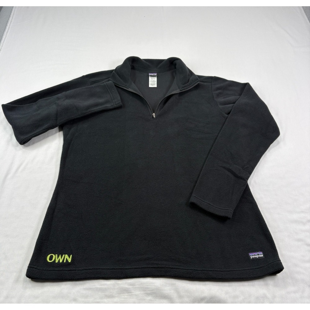 Patagonia Sweater Womens Small Black‎ Micro D 1/4 Zip Pullover Fleece Outdoor